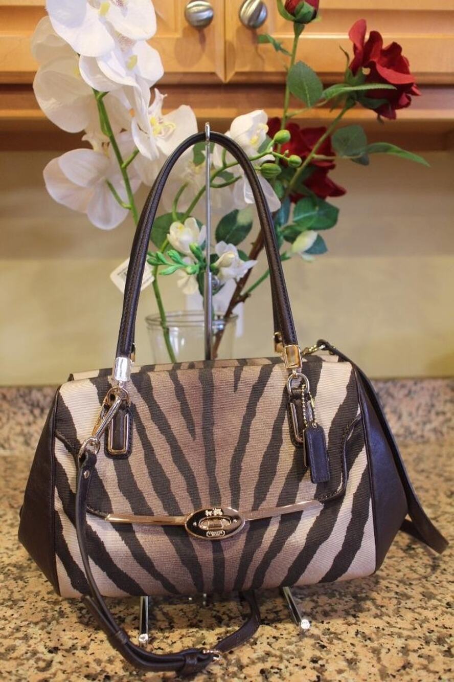 Coach Madison Zebra Print Small Madeline Satchel 26634 bag purse (pu140